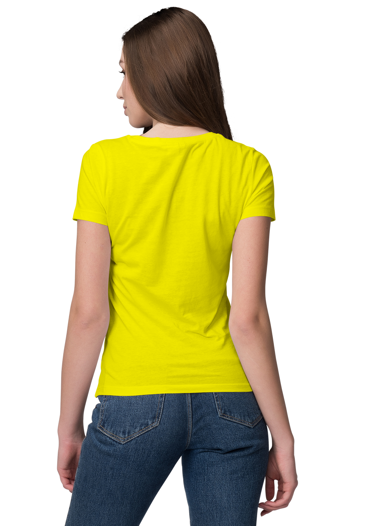 Unisex Basic Plain Yellow T-shirt