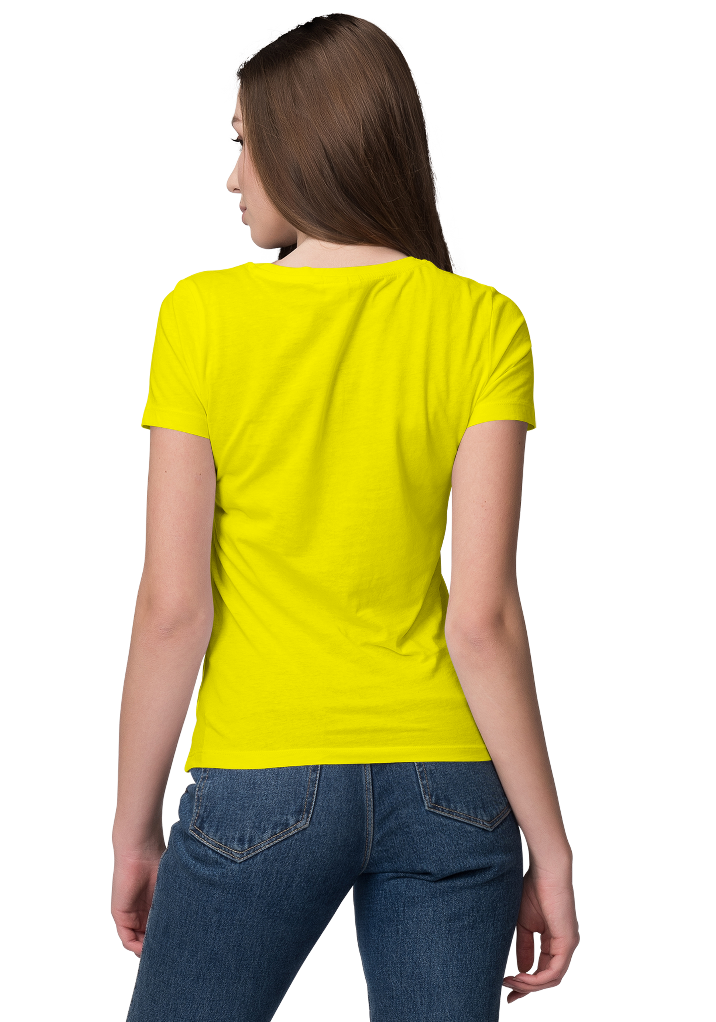 Unisex Basic Plain Yellow T-shirt