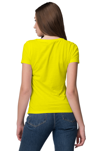 Unisex Basic Plain Yellow T-shirt