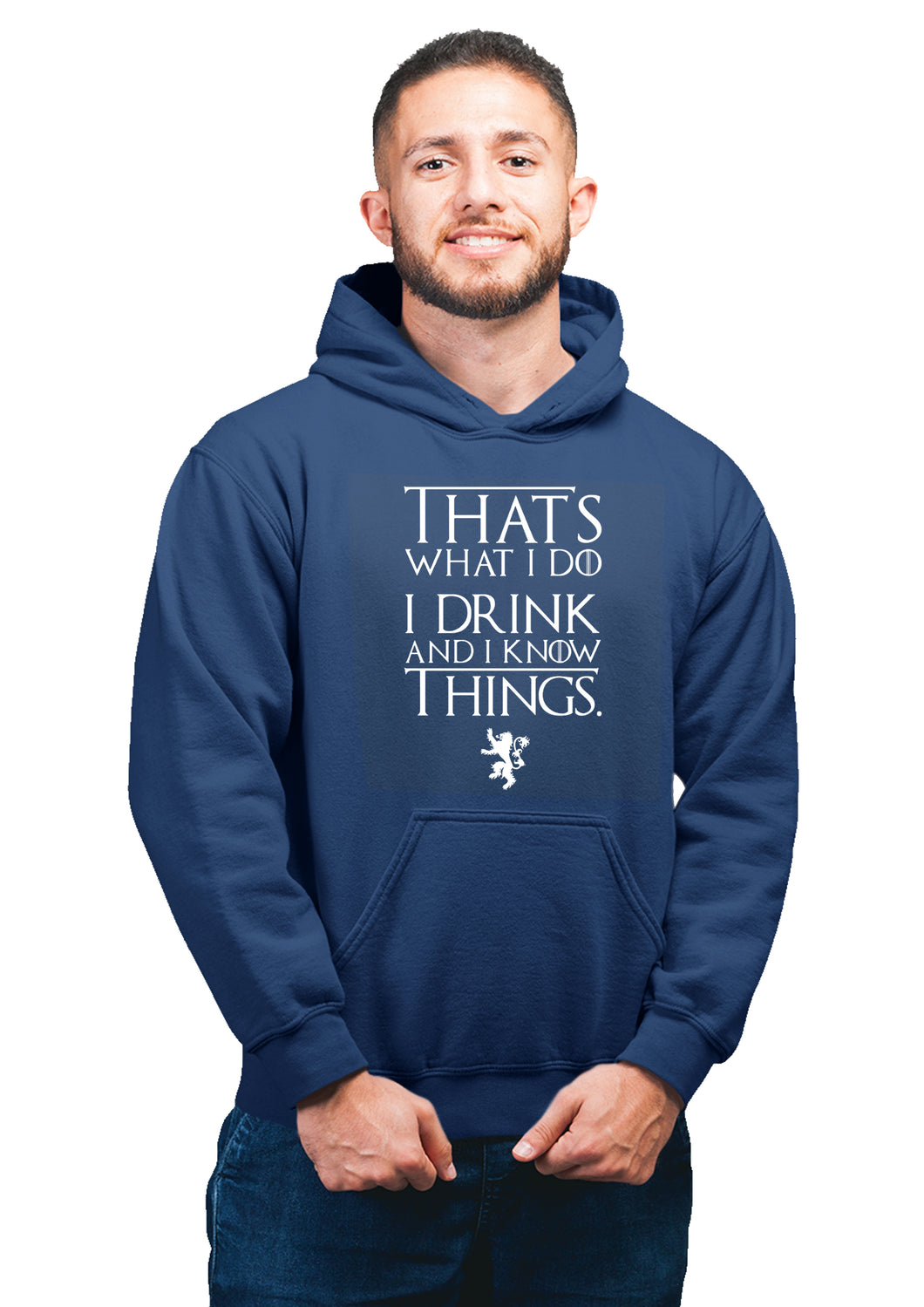 GOT-13 I Watch And I Know Things BLUE HOODIE Unisex 100% Cotton Printed Hoodie ( Blue)
