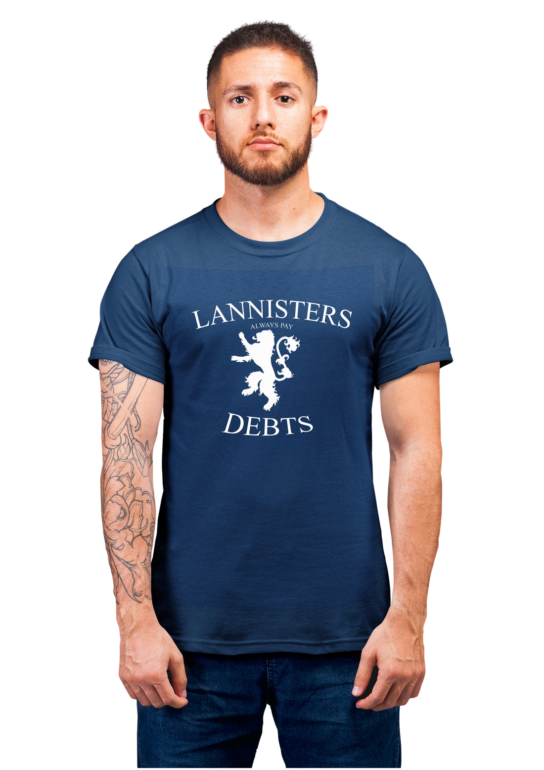 GOT-39 Lannister Always Pay Debts Half Sleeve Navy Blue