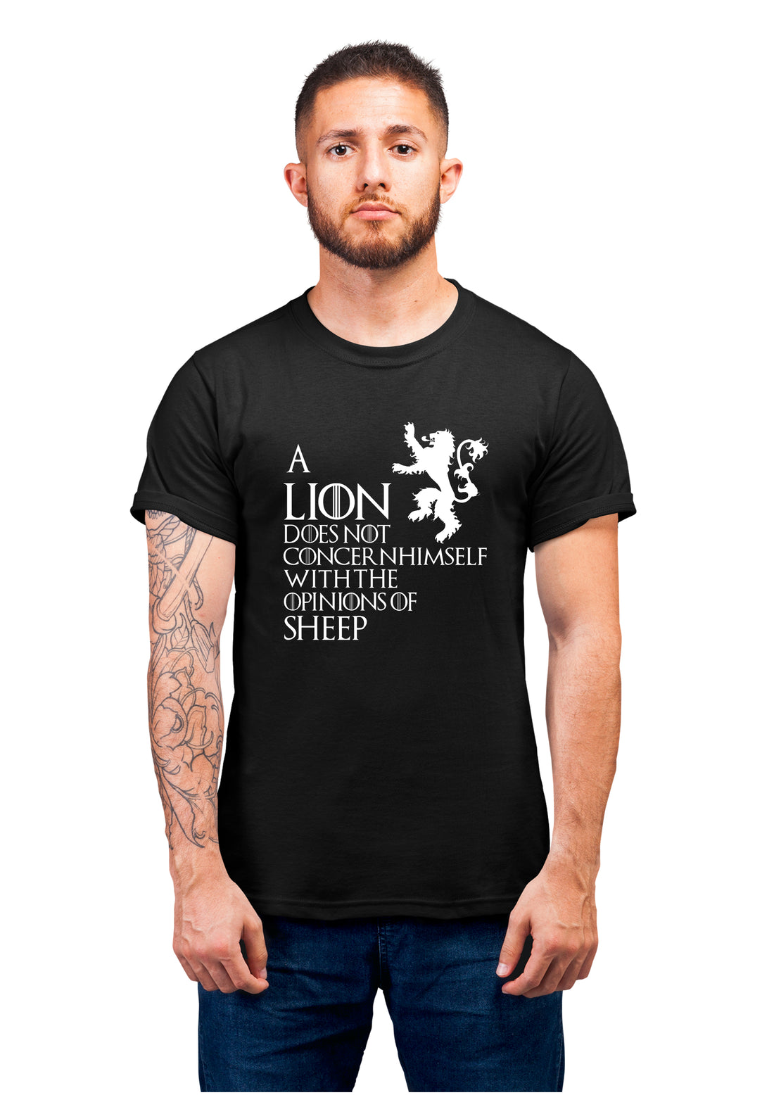 Got-43 A Lion Does Not Half Sleeve Black