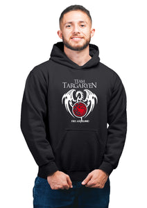 GOT-47 Team Targaryen Black Hoodie Unisex 100% Cotton Printed Hoodie ( Black)