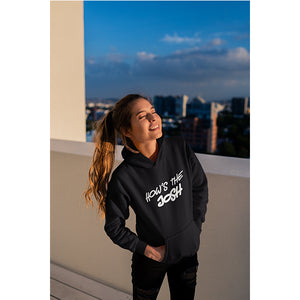 Unisex How's The Josh 100 % Cotton Printed Hoodies In Black Color