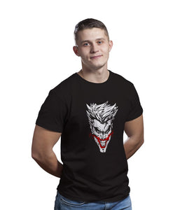 Unisex Joker Super Hero 100 % Cotton Printed Half Sleeves Tshirt In Black Color