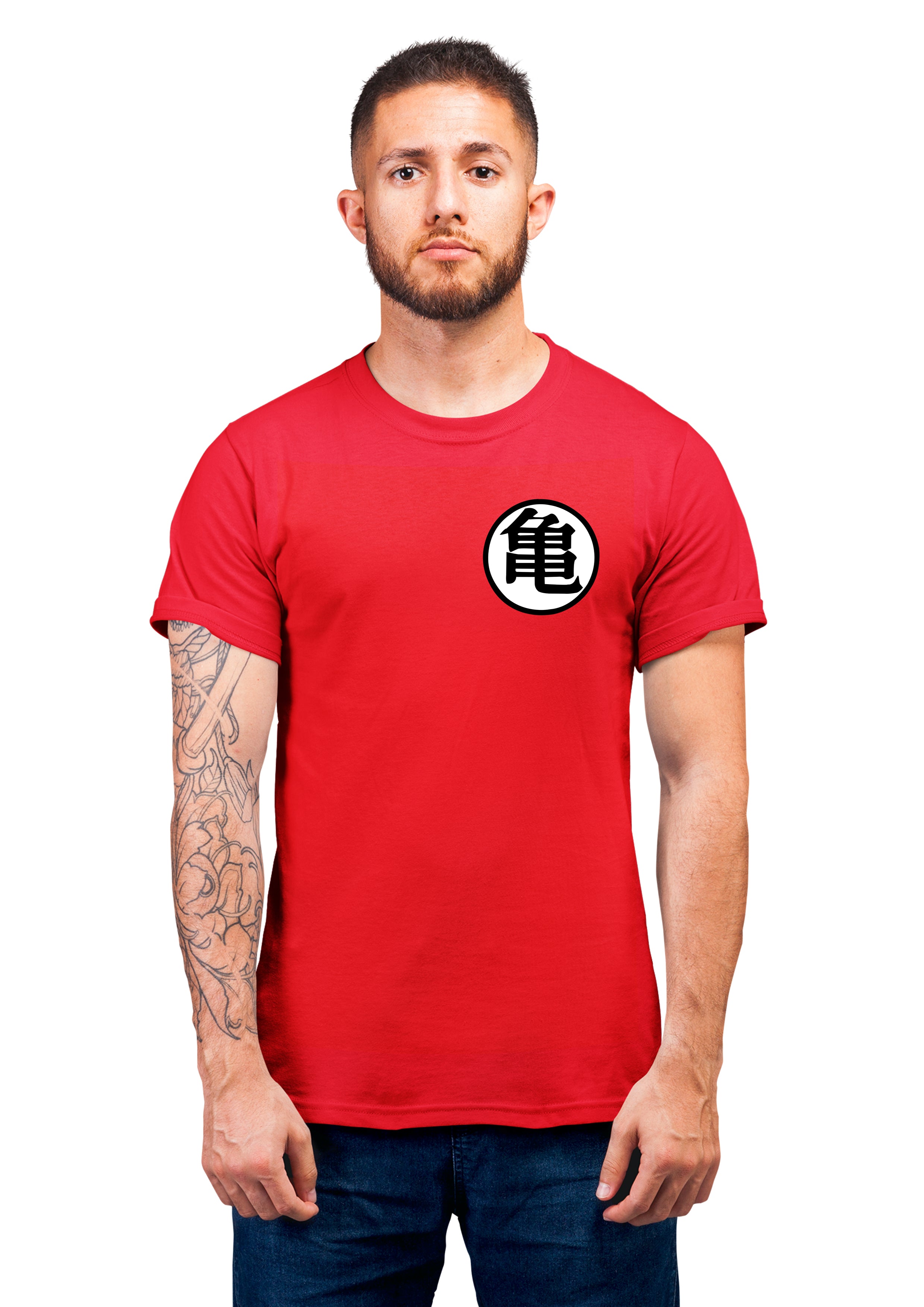 Unisex Kame Symbal Half Sleeve Cotton Red Tshirts