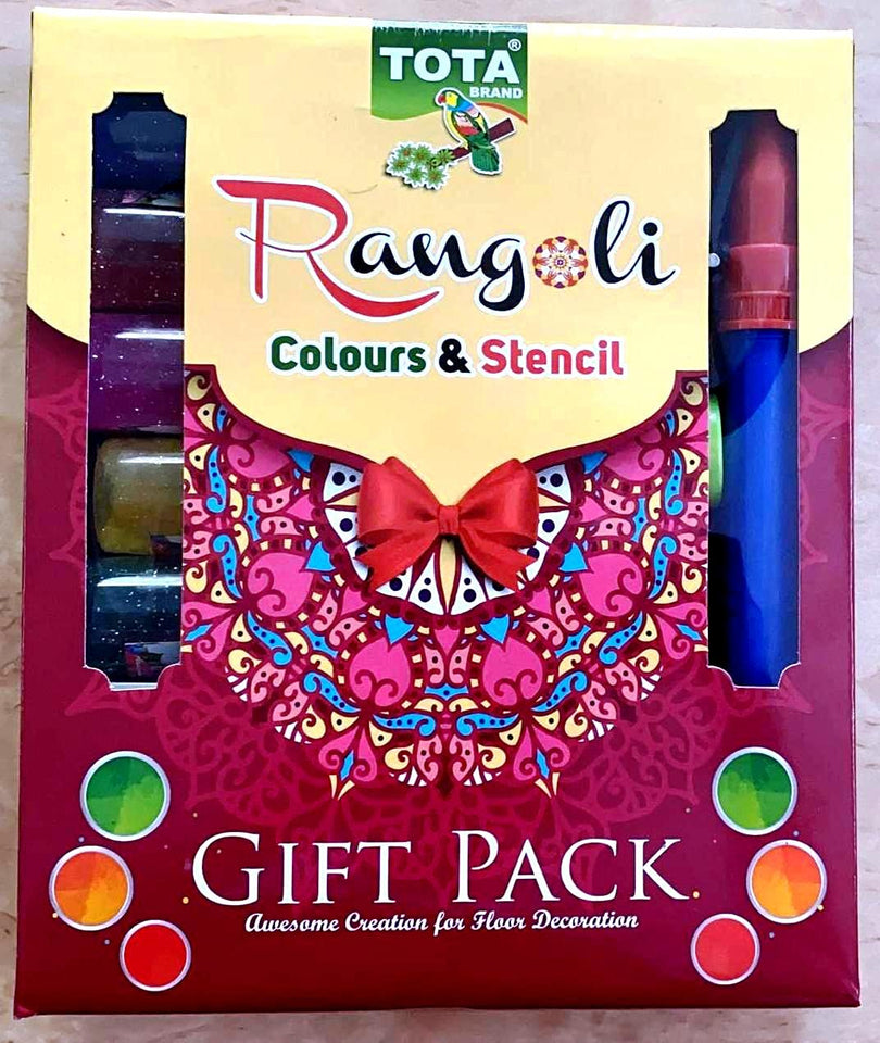 Tota Rangoli Colours Powder Bottles | Set of 10 Unique Rangoli Colors Powder in Special Squeeze Bottles - 800 Gram | Kolam Rangoli Tool for Floor