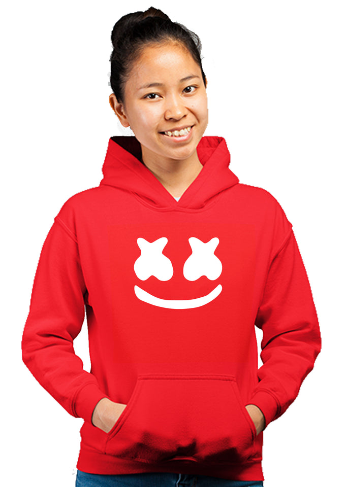 Marshmellow Unisex 100% Cotton Printed Hoodie (Red)
