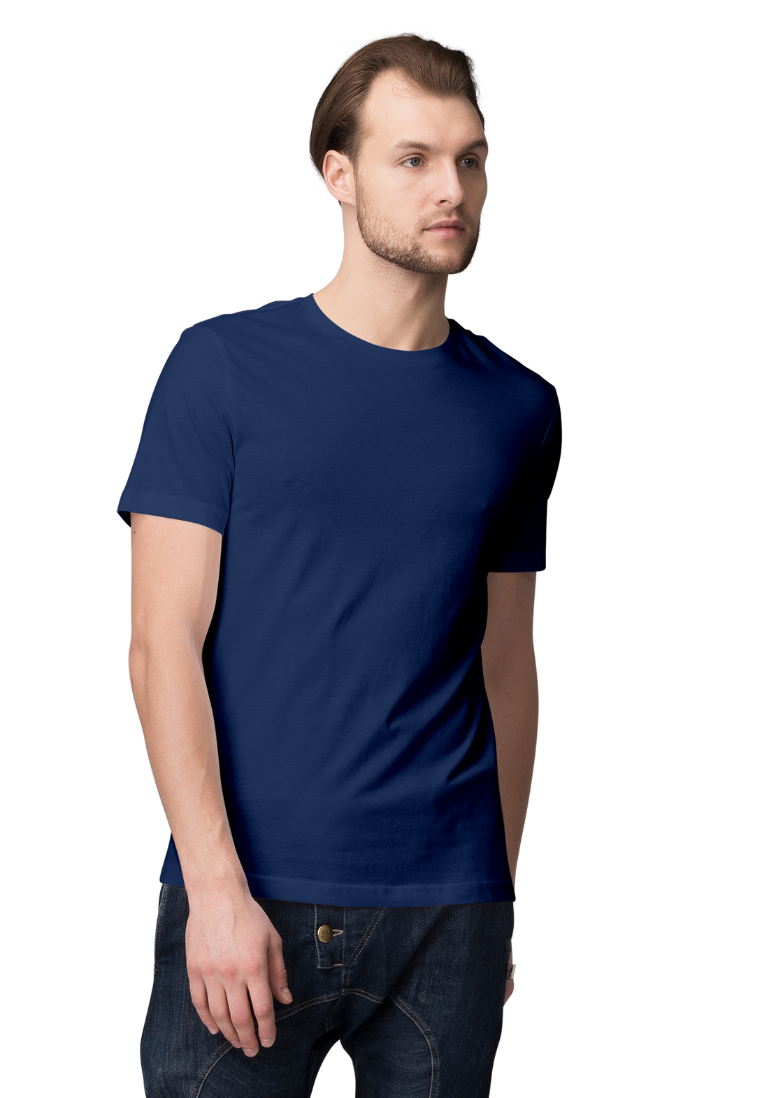 Unisex Basic Plain Navy Blue T-shirt