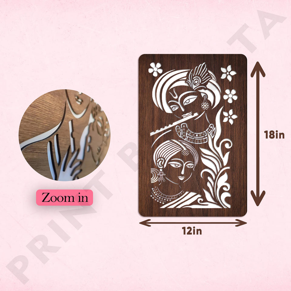 Neon MDF Radhe Krishna Frame