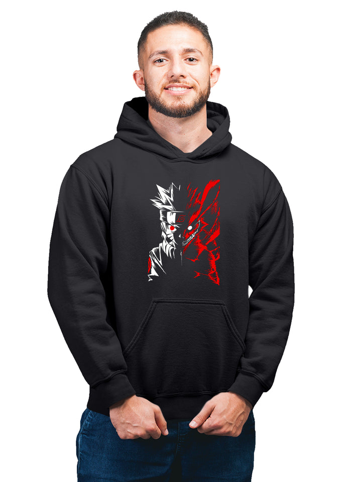Naruto Nine Tail  Anime Unisex Sweatshirt Jacket 100 Cotton Hoodie   Print Bharat