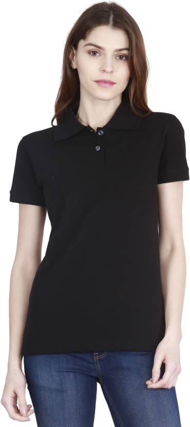 Unisex Basic Polo Black T-shirt