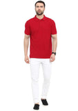 Unisex Basic Polo Red T-shirt