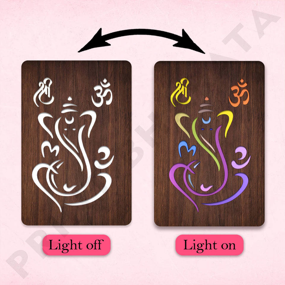 Neon MDF Shri Ganesh Frame