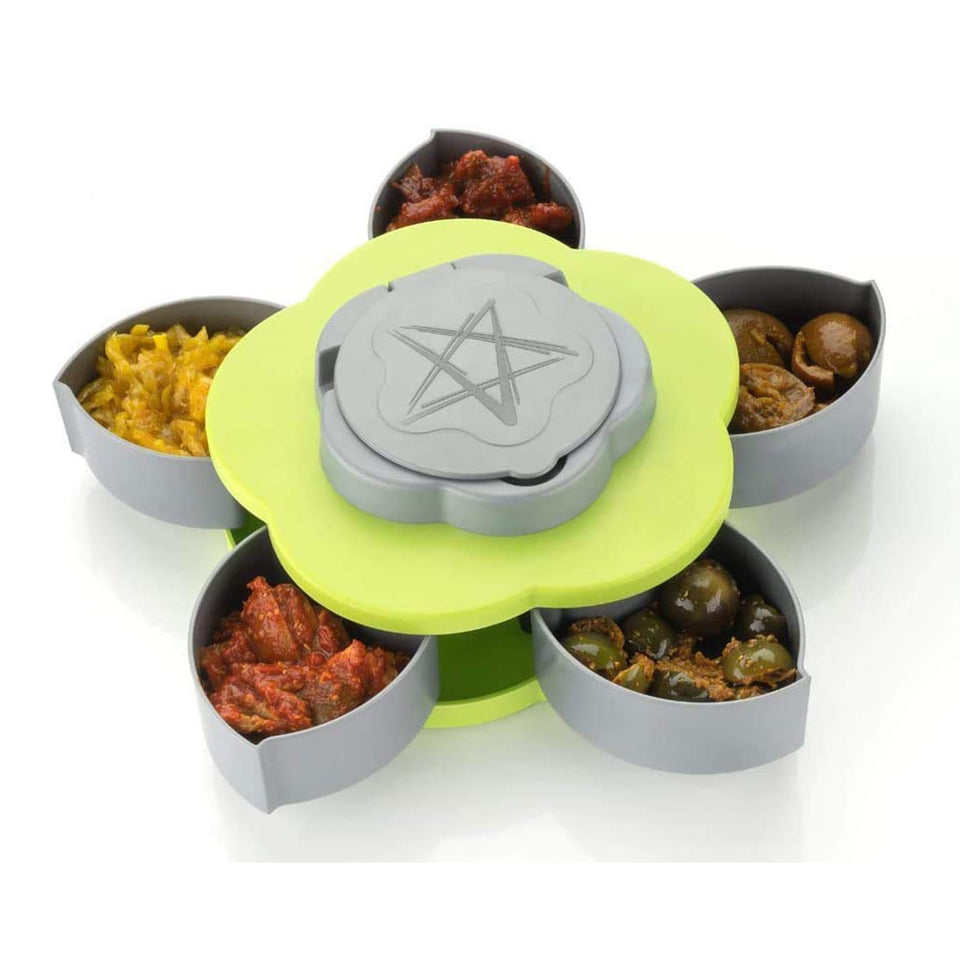 MULTI PURPOSE SPICE, MASALA, PICKLE, SNACKS FLOWER CANDY, DRY FRUIT STORAGE BOX WITH SMART ROTATING TRAY SET FOR HOME AND KITCHEN , MEDIUM, MULTICOLOUR