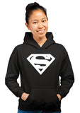 Supermen Superhero Unisex 100% Cotton Printed Hoodie (Black)