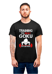 Unisex Training to Beat Half Sleeve Cotton Black Tshirts
