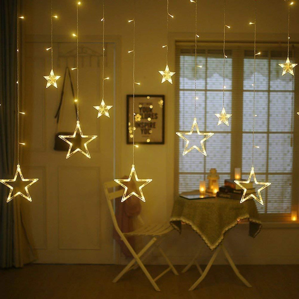 STAR SHAPE ACRYLIC LIGHT CURTAIN FOR DECORATION, YELLOW (STAR LIGHT)